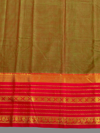 Narayanpet Dark Mehndi Cotton Saree CS179