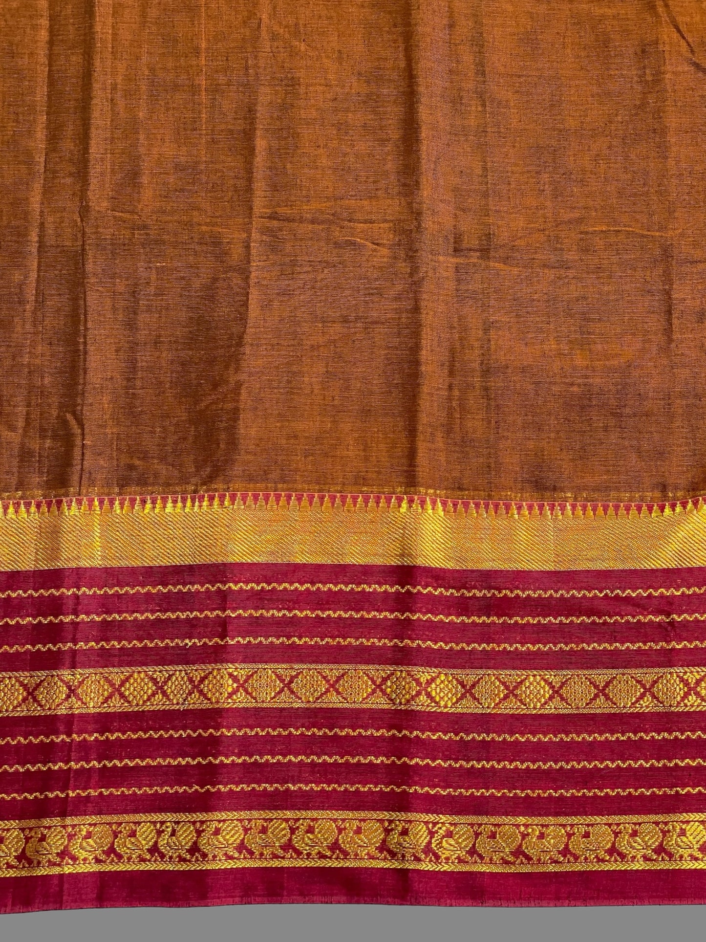 Narayanpet Rust Cotton Saree CS180
