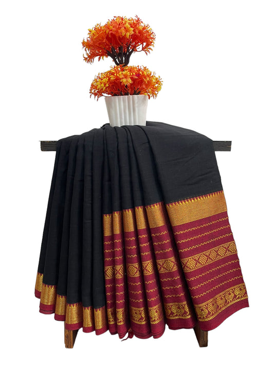 Narayanpet Black Cotton Saree  CS172