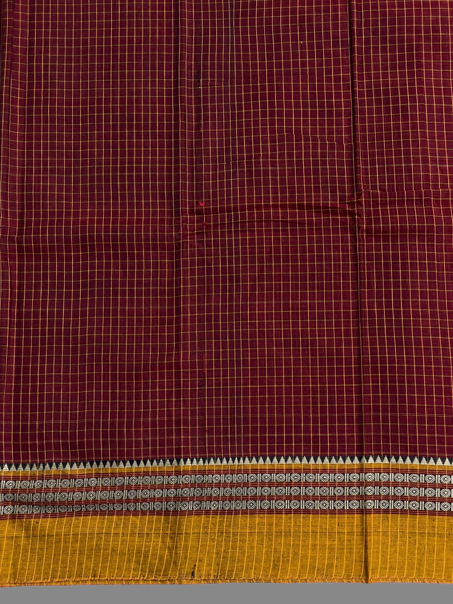 Narayanpet Marron Cotton Saree CS187