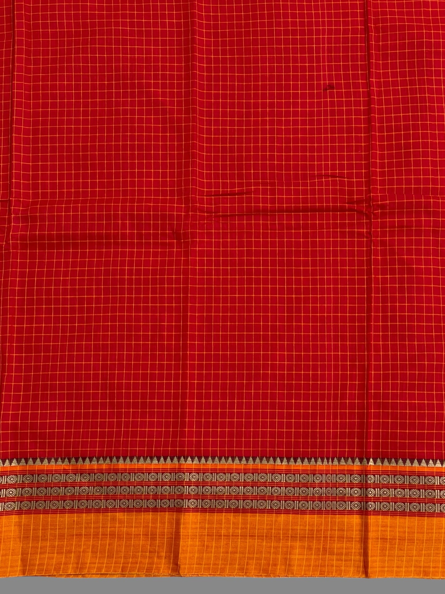 Narayanpet Red Cotton Saree CS189