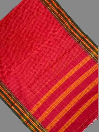 Narayanpet Red Cotton Saree CS194