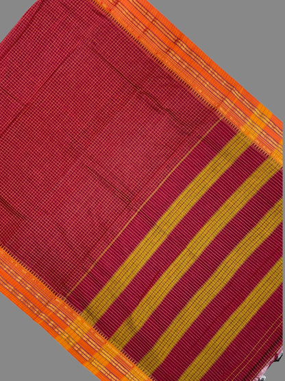 Narayanpet Chilli Red Cotton Saree CS203