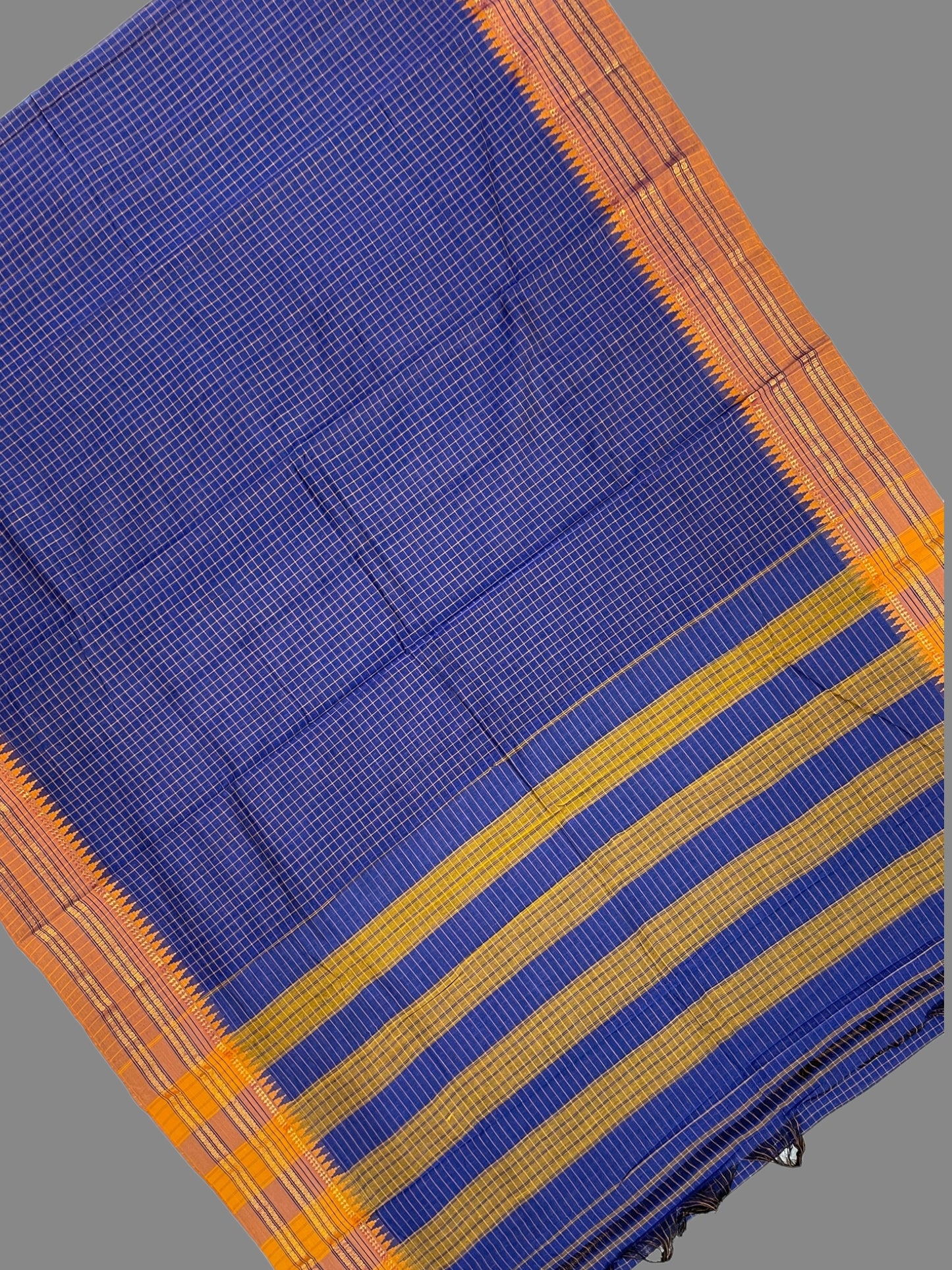 Narayanpet Ink Blue Cotton Saree CS196