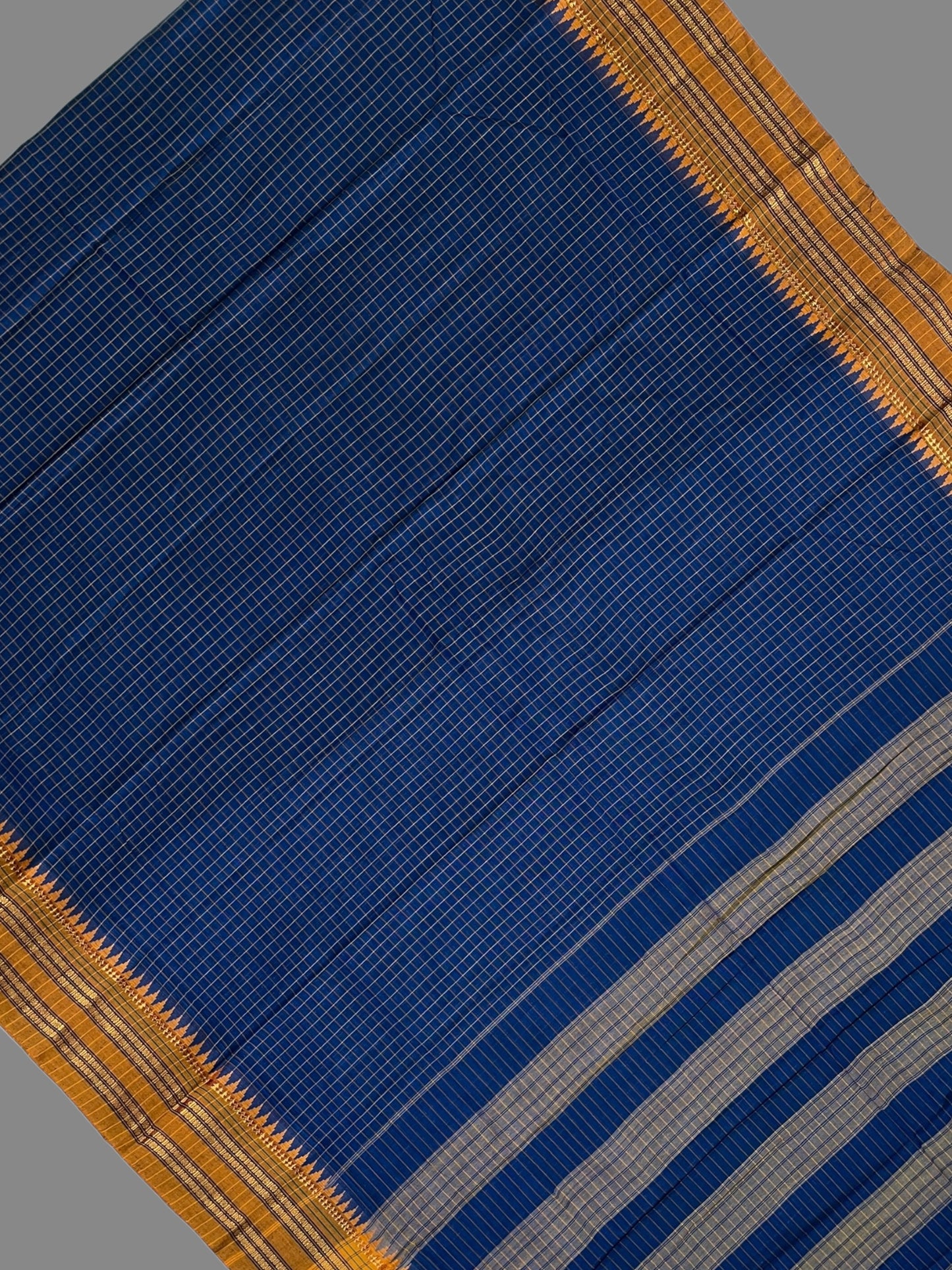 Narayanpet Dark Blue Cotton Saree CS202