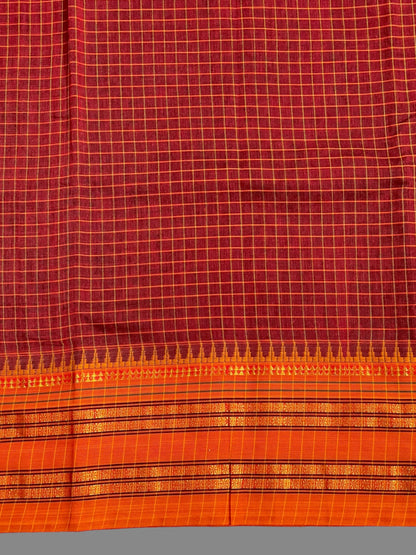 Narayanpet Chilli Red Cotton Saree CS203
