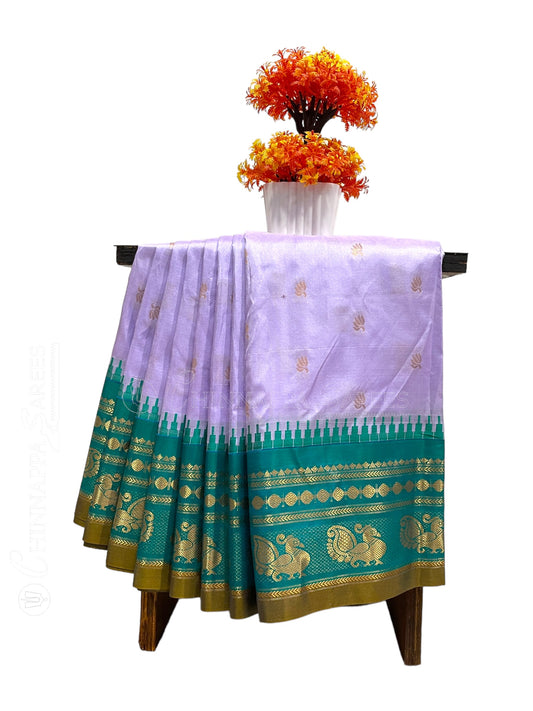 Mahalaxmi Border Light Lavender Pure silk saree