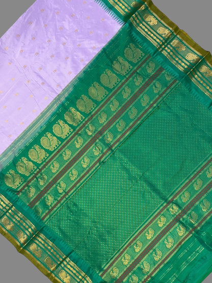 Mahalaxmi Border Light Lavender Pure Silk Saree