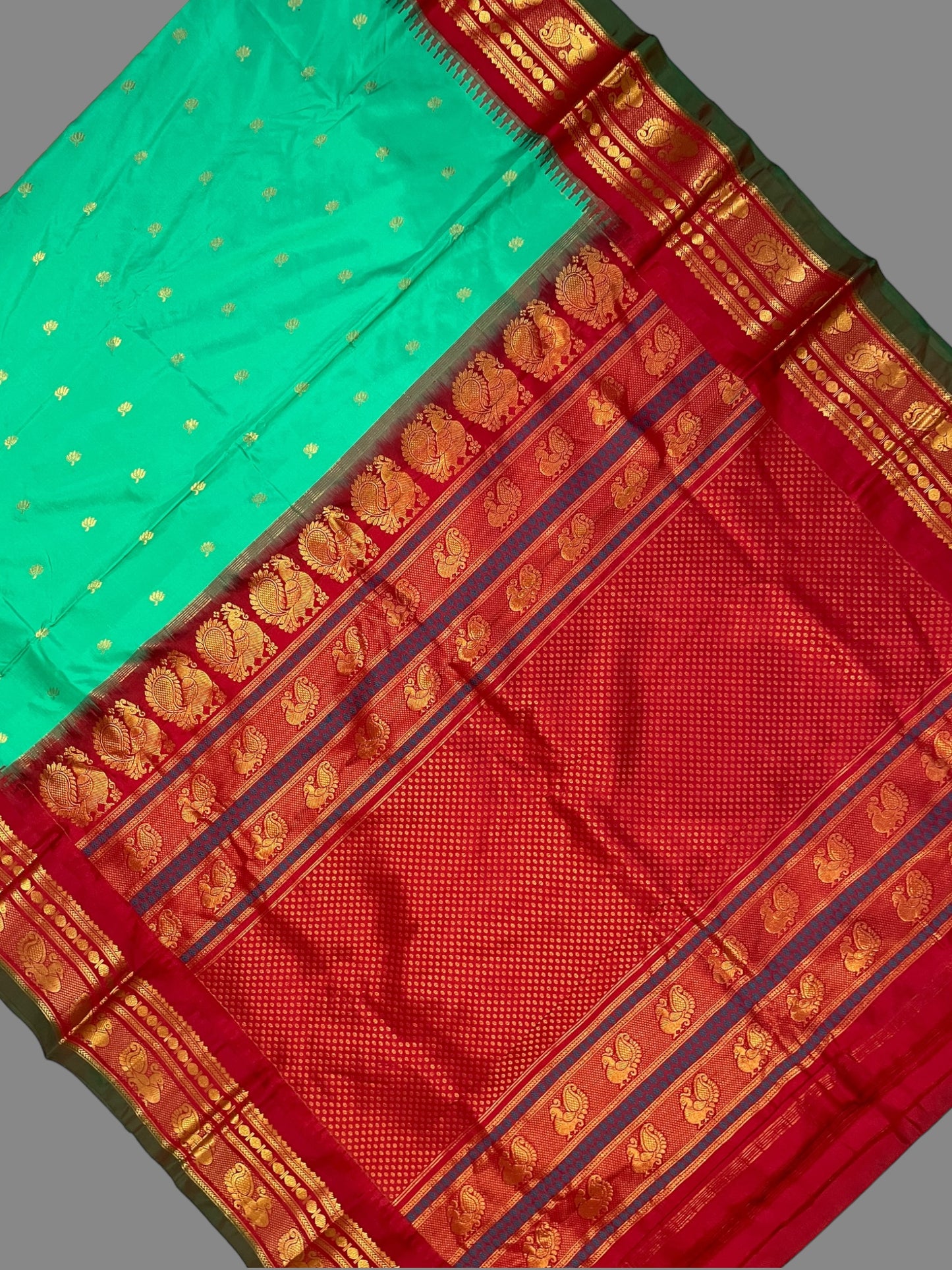 Mahalaxmi Border Green Pure silk saree