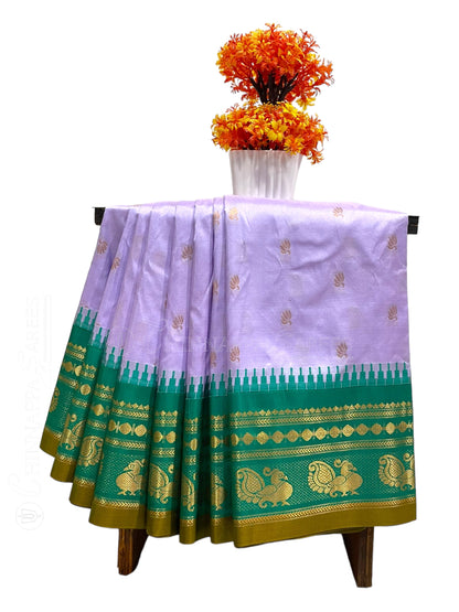 Mahalaxmi Border Light Lavender Pure Silk Saree