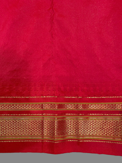 Peshwai Big Checks Light Pista Pure Silk Saree