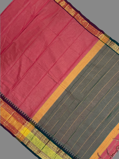 Narayanpet Peach Cotton Saree CS215