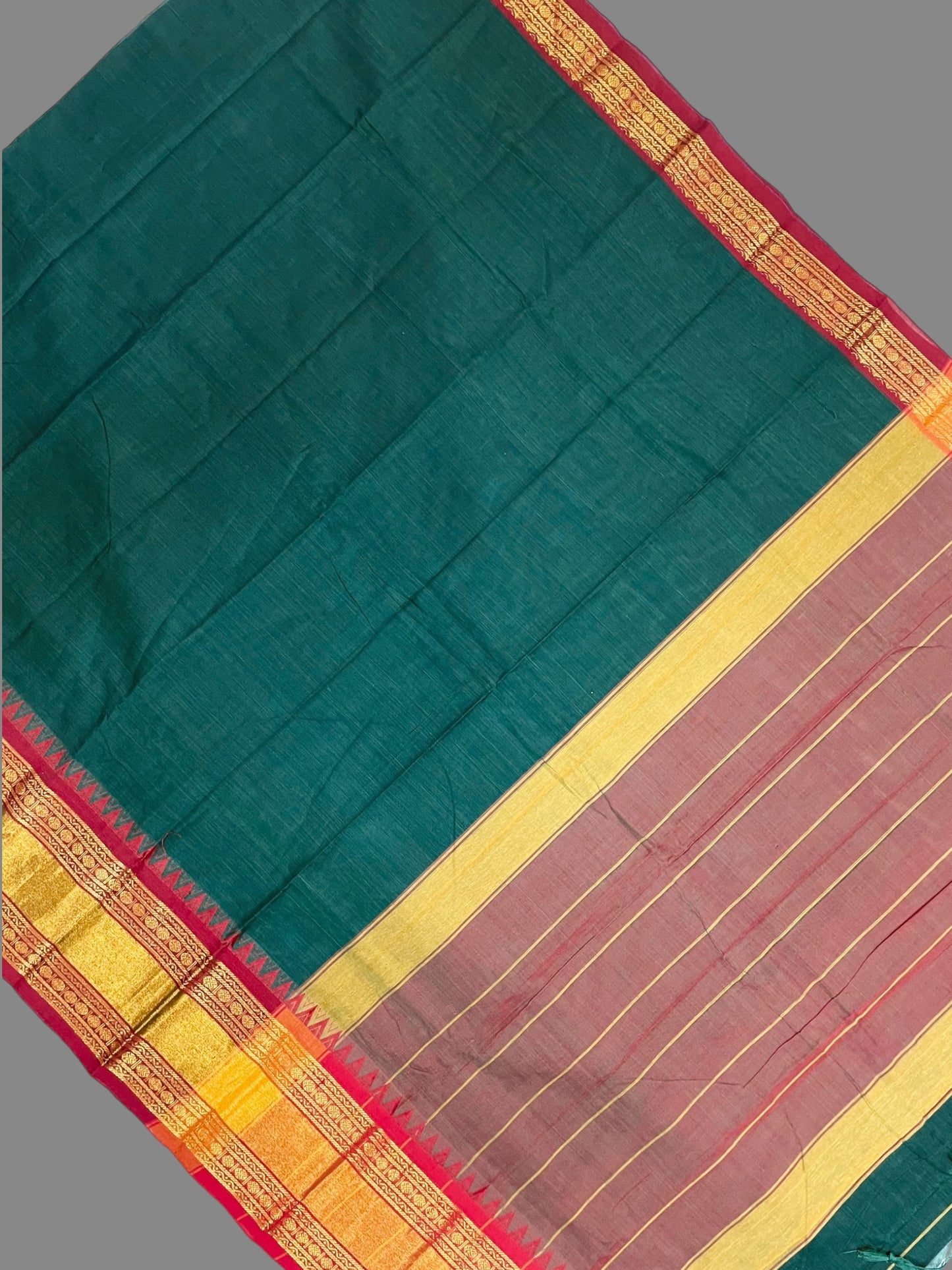 Narayanpet Green Cotton Saree CS215