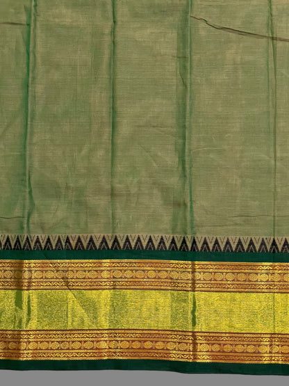 Narayanpet Dull Green Cotton Saree CS217