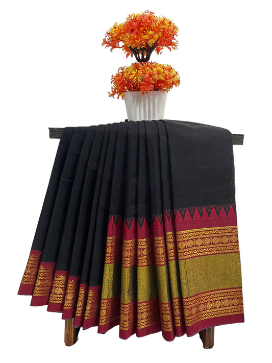 Narayanpet Black Cotton Saree CS214