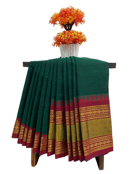 Narayanpet Green Cotton Saree CS215