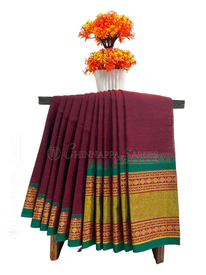 Narayanpet Maroon Cotton Saree CS222