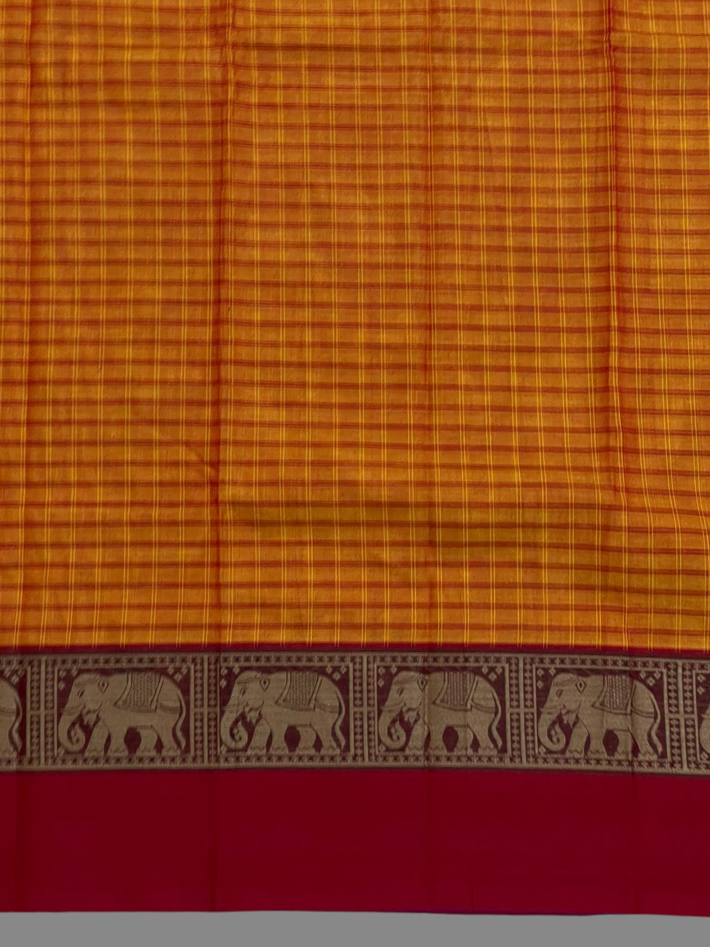 Narayanpet Yellowish Orange Cotton Saree CS229