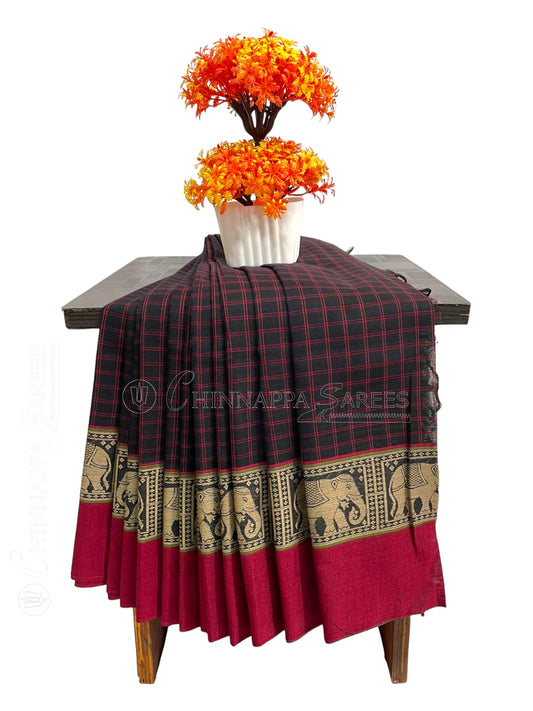 Narayanpet Black Cotton Saree CS230