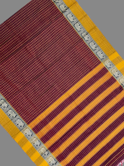 Narayanpet Maroon Cotton Saree CS225