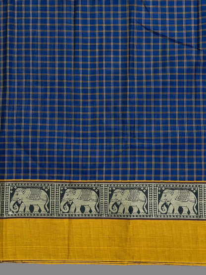 Narayanpet Dark Blue Cotton Saree CS228