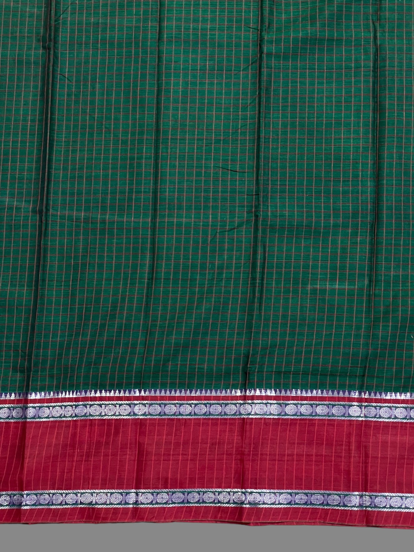 Narayanpet Dark Green Cotton Saree CS243