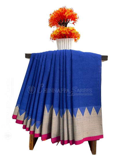 Narayanpet Royal Blue Cotton Saree CS236