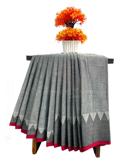 Narayanpet Grey Cotton Saree CS235