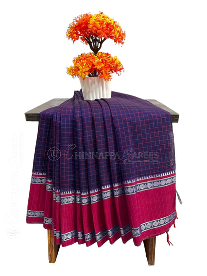 Narayanpet Purple Cotton Saree CS238