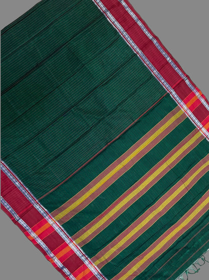 Narayanpet Dark Green Cotton Saree CS243