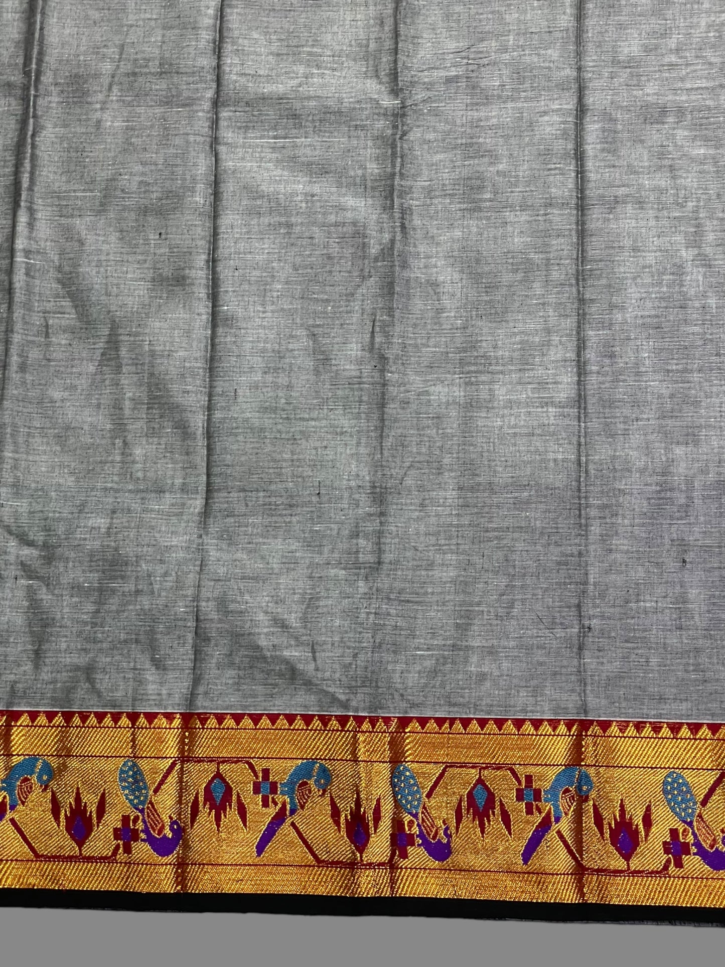 Narayanpet Grey Cotton Saree CS252