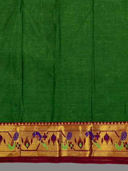 Narayanpet Green Cotton Saree CS253