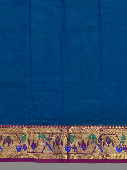 Narayanpet Ananda Blue Cotton Saree CS255