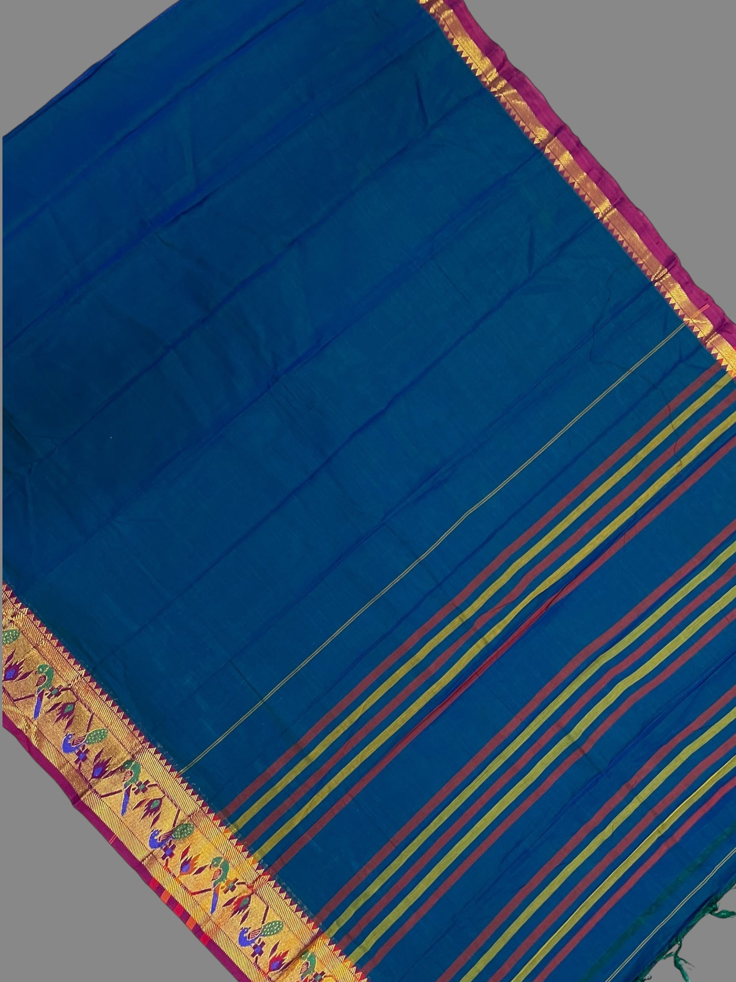 Narayanpet Ananda Blue Cotton Saree CS255