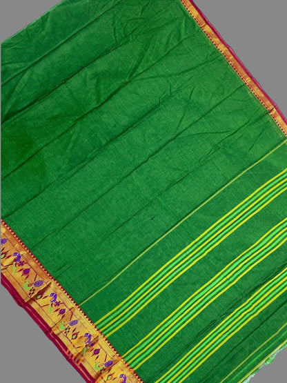 Narayanpet Green Cotton Saree CS253