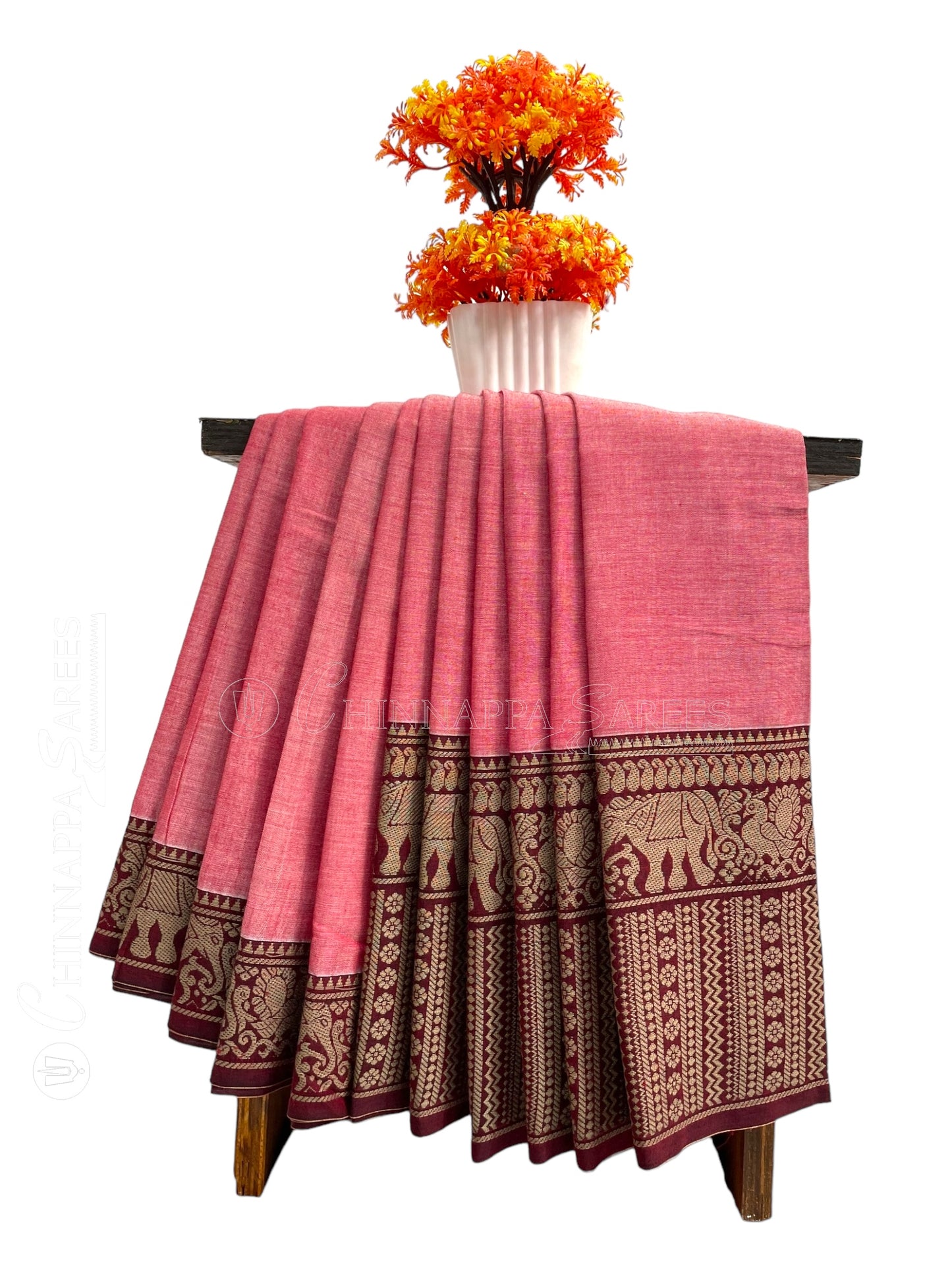 Narayanpet Light Pink Cotton Saree CS258