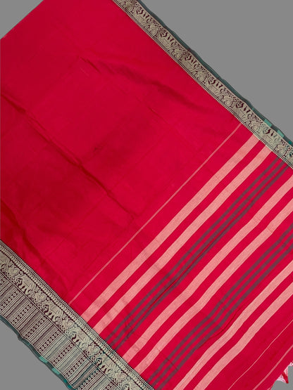 Narayanpet Red Cotton Saree CS263