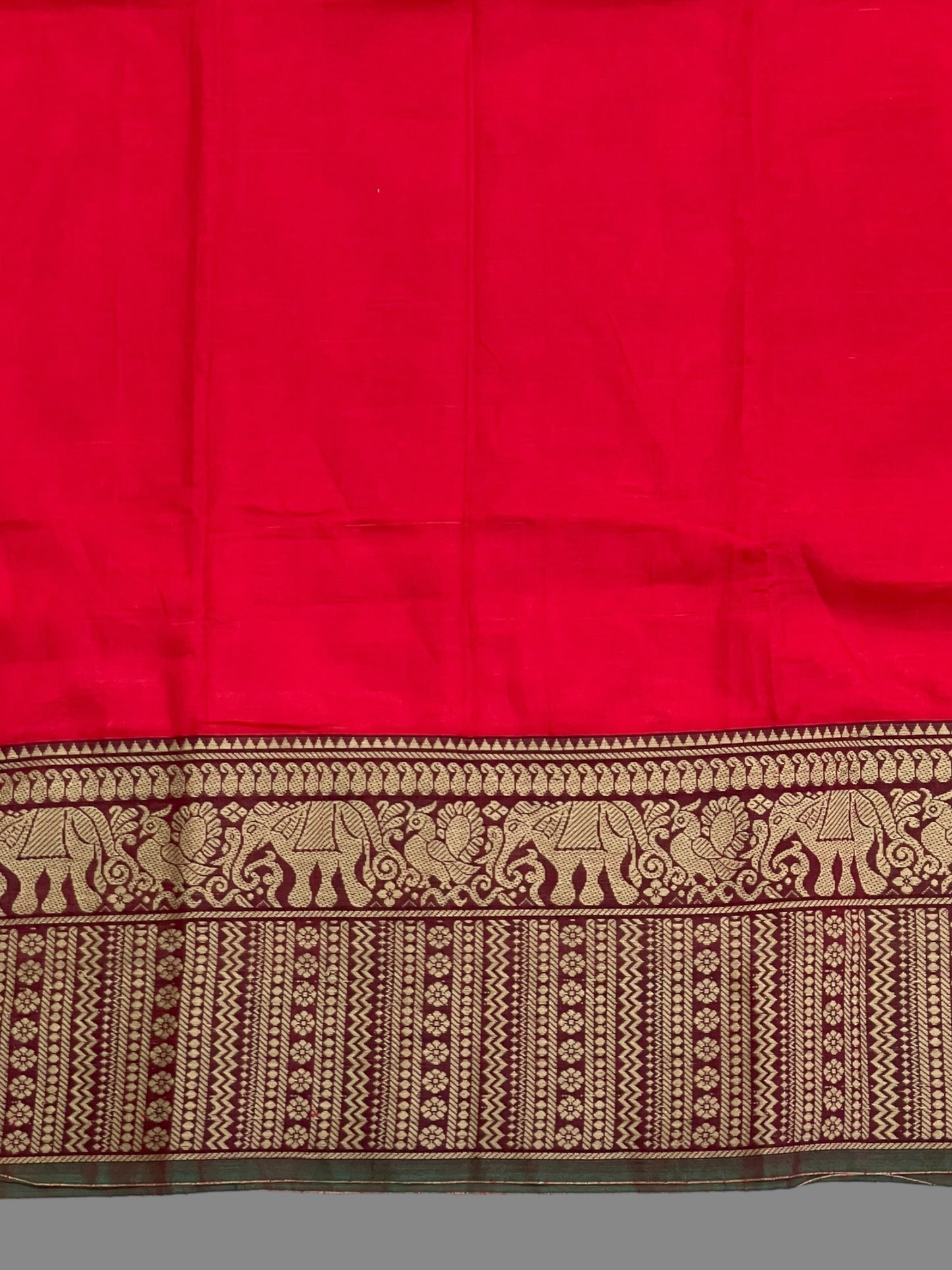 Narayanpet Red Cotton Saree CS263