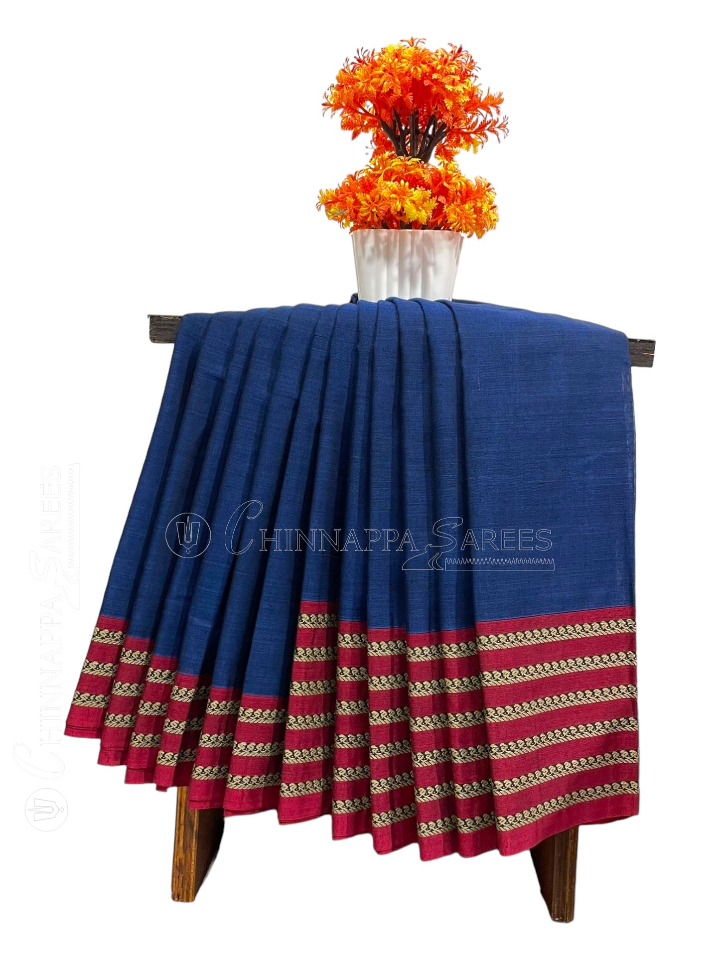 Narayanpet Navy Blue Cotton Saree CS266