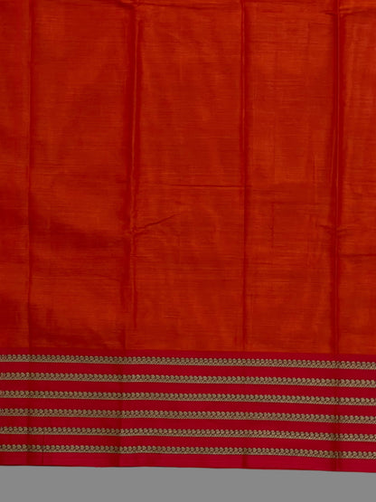 Narayanpet Orange Cotton Saree CS268