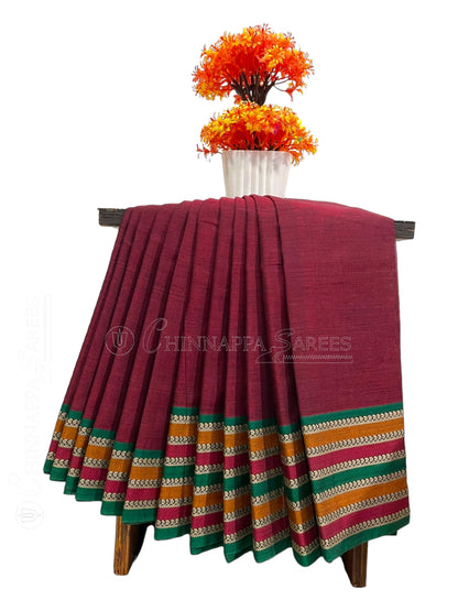 Narayanpet Brown Cotton Saree CS267