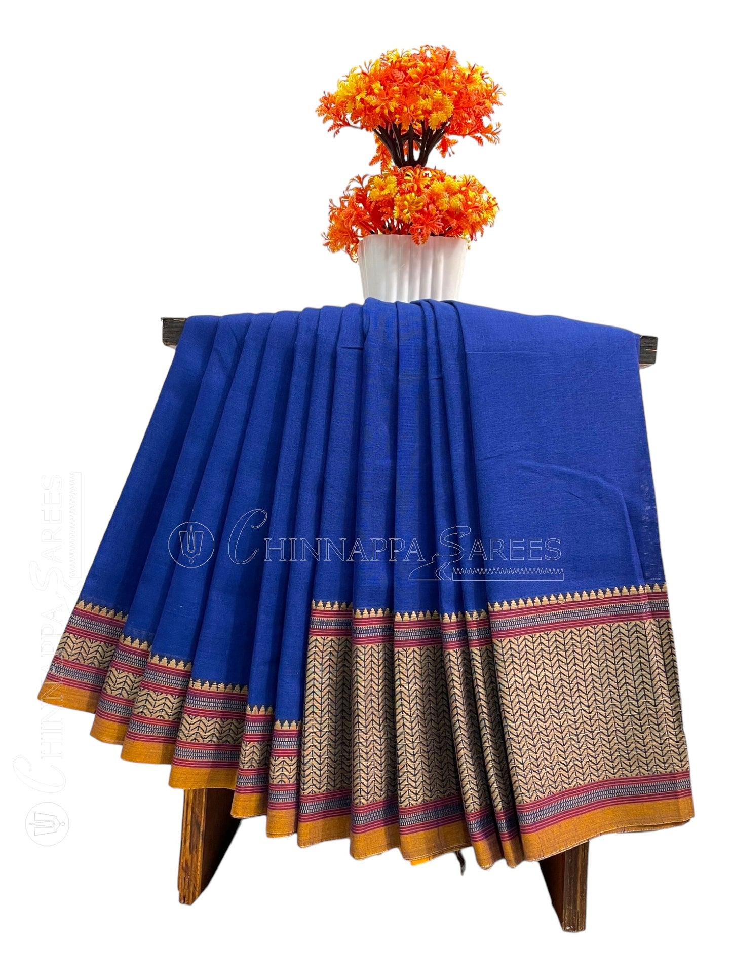 Narayanpet Royal Blue Cotton Saree CS272