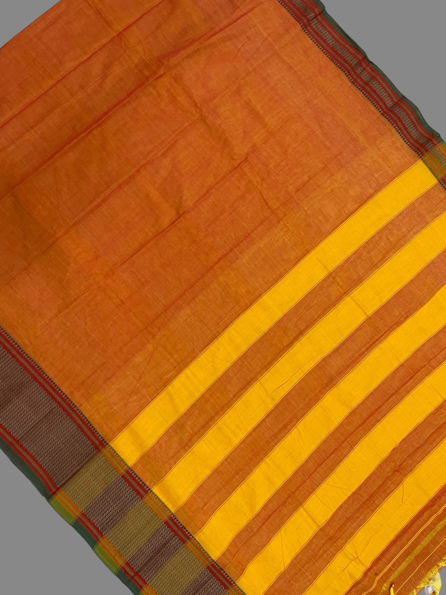 Narayanpet Orange Cotton Saree CS273