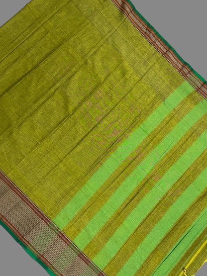 Narayanpet Mehndi Green Cotton Saree CS274