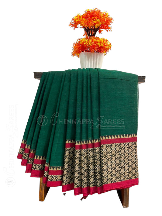 Narayanpet Green Cotton Saree CS278