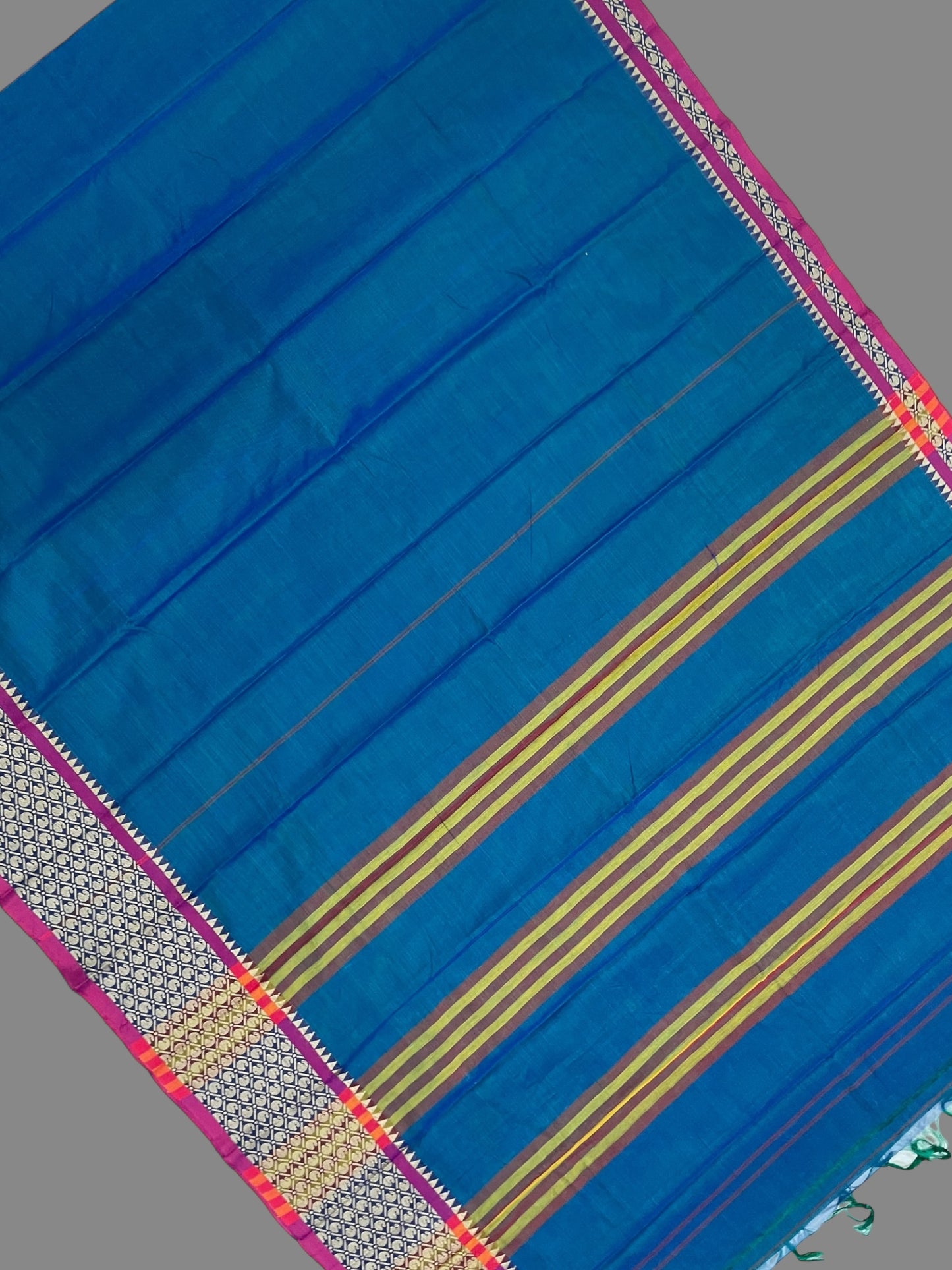 Narayanpet Ananda Blue Cotton Saree CS281