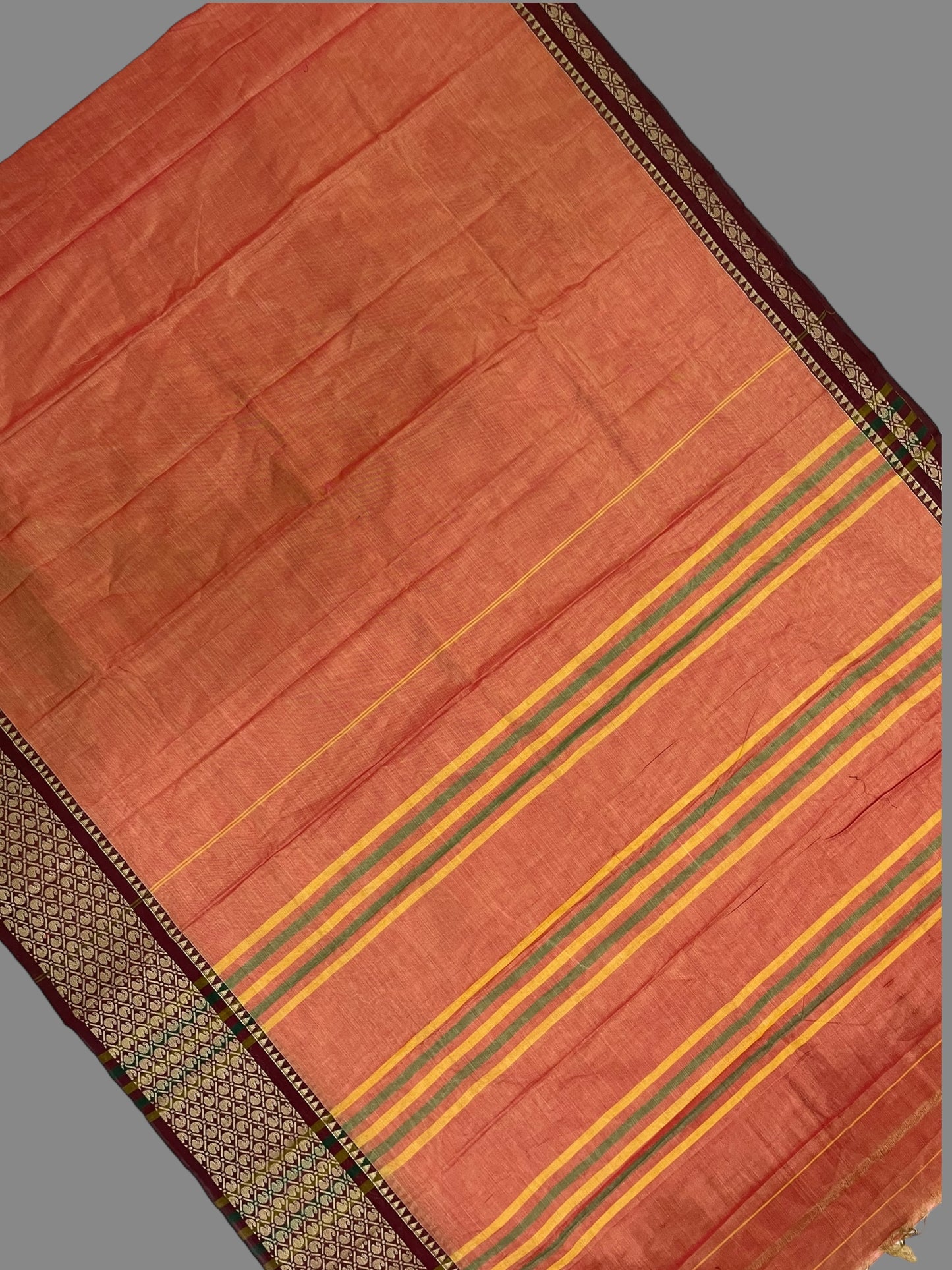 Narayanpet Light Peach Cotton Saree CS284