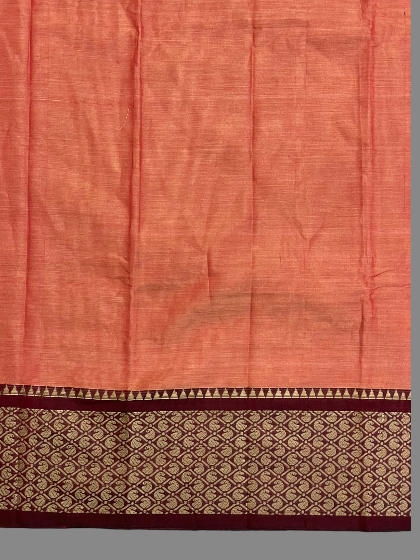 Narayanpet Light Peach Cotton Saree CS284