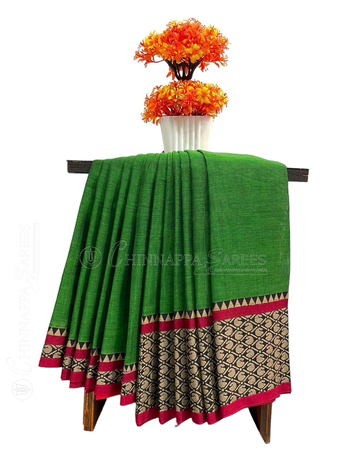 Narayanpet Green Cotton Saree CS293