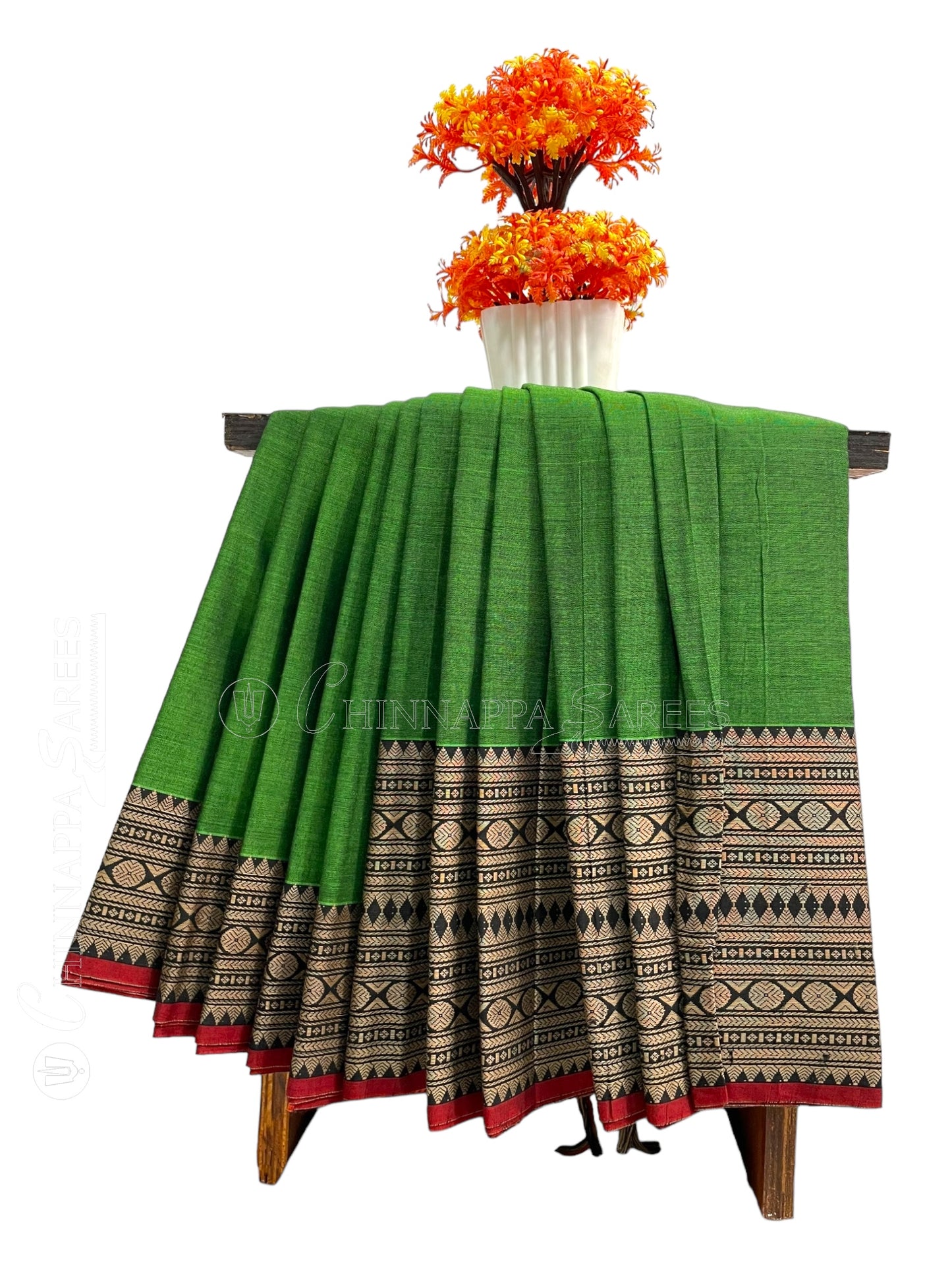 Narayanpet Green Cotton Saree CS287